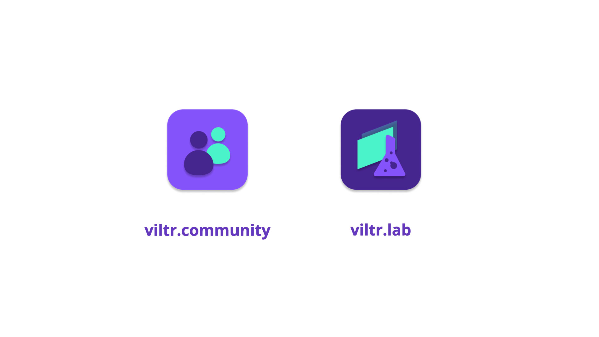 viltr.community and viltr.lab app icons